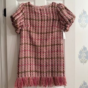 Red Dress NWT Aura pink tweed sheath dress